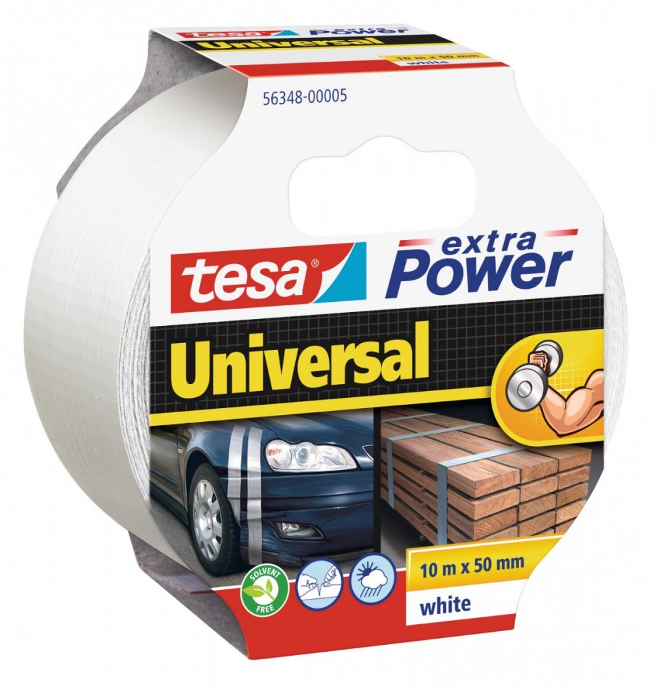 Opravná páska Universal, Tesa, textilní, bílá, 10m x 55mm