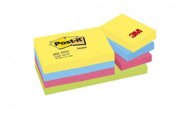 3M Post-it samolepicí bločky 653, velikost 38x51 mm,  12 bločků po 100 lístků